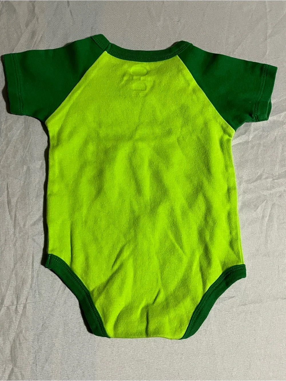 John Deere Green and Dark Green Tractor Baby Onesie Size 6/9 Months